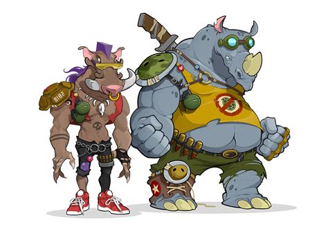 Bebop and rocksteady, Character design, Ninja turtles artwork