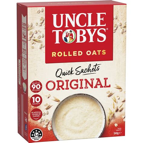 Uncle Tobys Oats Quick Sachets Original Porridge 340g | Woolworths