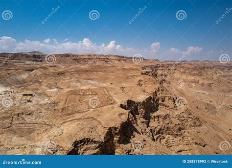 Aerial View of a Beautiful Desert in Masada National Park, Israel Stock ...