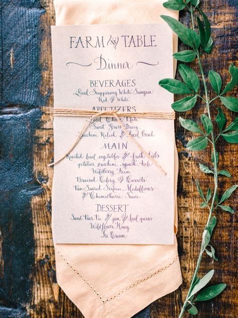 Pin by Kathy Jean on ~ Farm To Table ~ in 2020 | Wedding table menus, Southern wedding, Southern ...