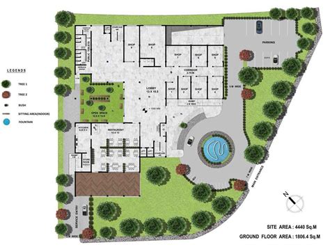 Shopping Mall site plan rendering with basement parking - Built Archi ...