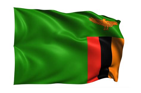 Zambia Waving flag Realistic Transparent Background 15309529 PNG