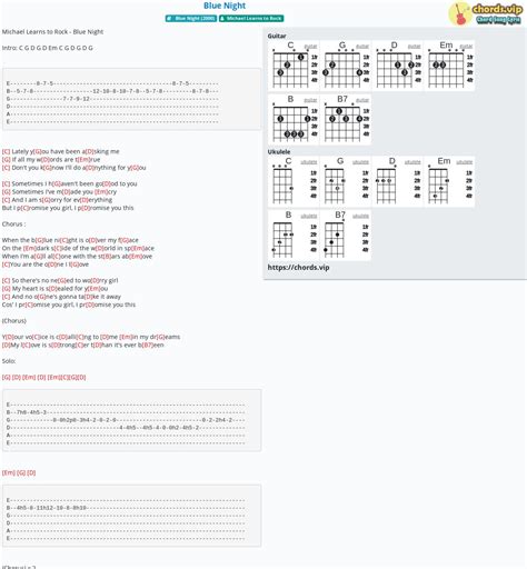 Chord: Blue Night - Michael Learns to Rock - tab, song lyric, sheet ...