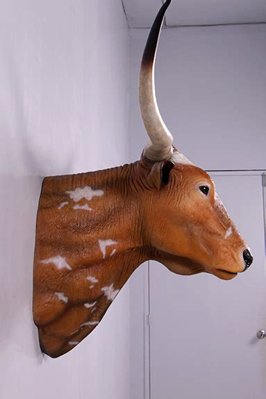 Texas Longhorn Bull Head Wall Mount Sculpture