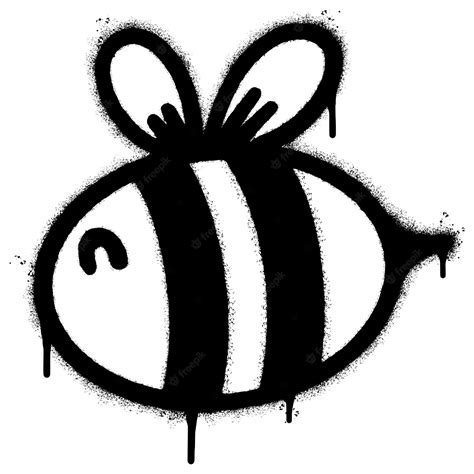 Premium Vector | Spray Painted Graffiti bee icon Sprayed isolated with a white background.