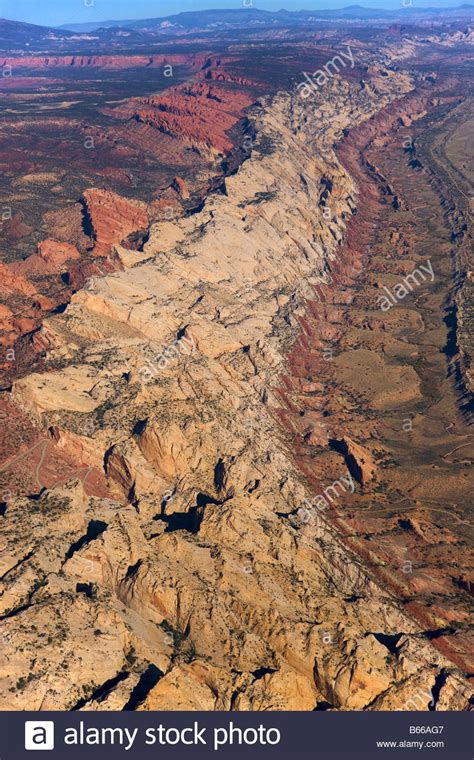 aerial-of-the-waterpocket-fold-capitol-reef-national-park-utah-B66AG7 ...