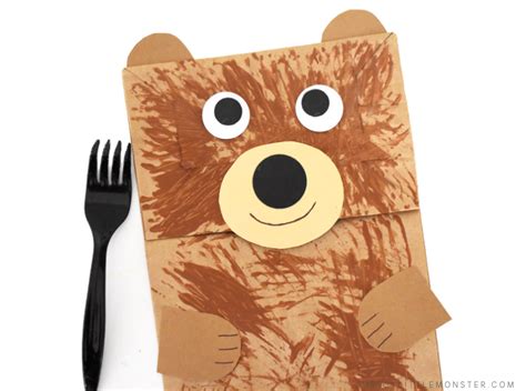 Paper Bag Bear Craft - How to Make Bear Paper Bag Puppets - Messy ...