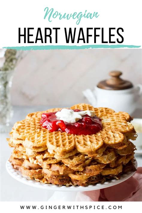 Norwegian Waffles Recipe (Heart Waffles) - Ginger with Spice