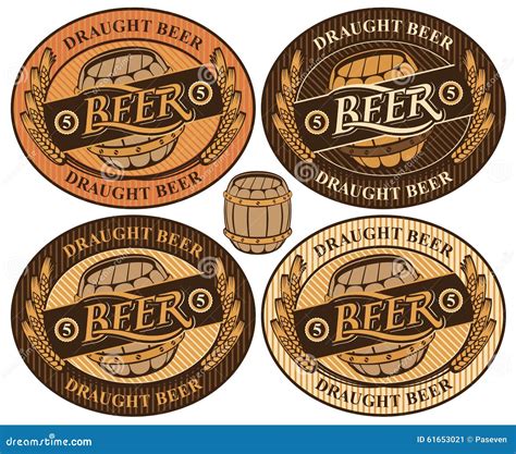 Label with a beer keg stock vector. Illustration of label - 61653021