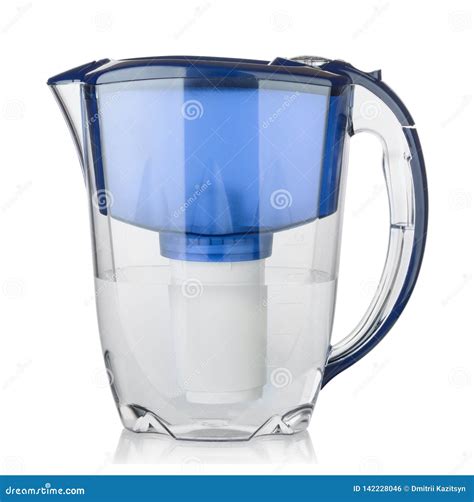 Water Filter in a Plastic Jug Isolated on White Stock Photo - Image of background, health: 142228046