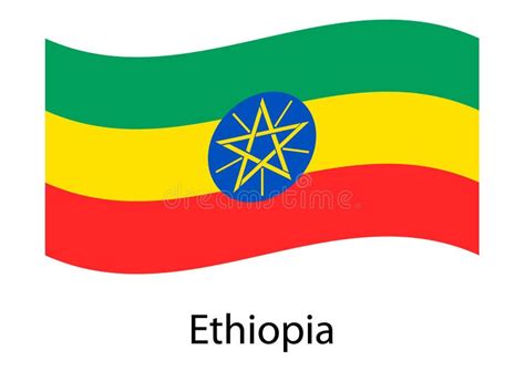 Map with Flag of Ethiopia Isolated on White. Stock Vector ...