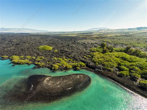 Aerial view of Kiholo Bay, Big Island, Hawaii, USA - Stock Image - F040 ...