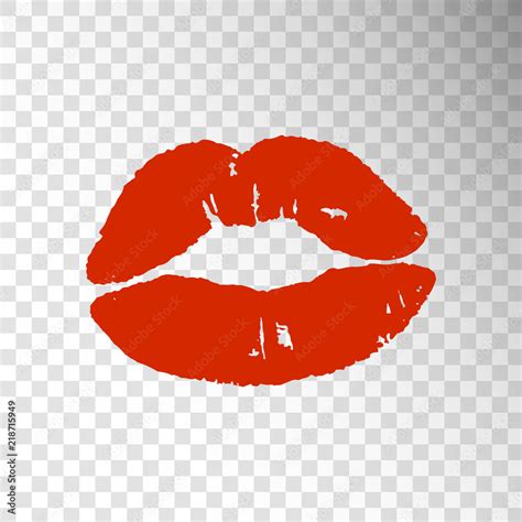 Red lips girl silhouette isolated on transparent background. image of lips for t-shirt print ...