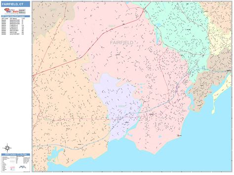 Fairfield Connecticut Wall Map (Color Cast Style) by MarketMAPS - MapSales.com