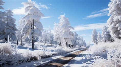 Premium AI Image | winter forest background HD 8K wallpaper Stock ...