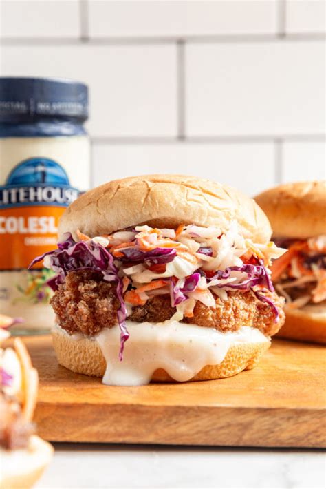 Fried Chicken Coleslaw Sandwich Recipe - Coleslaw Dressing