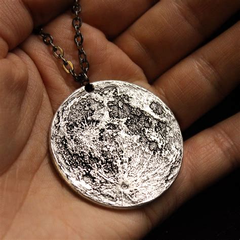 Silver Supermoon Necklace Large 1.5 Pendant on | Etsy | Silver moon, Silver, Pendant