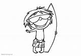 Surfboard Coloring Pages A Boy Holding  Free Printable sketch template