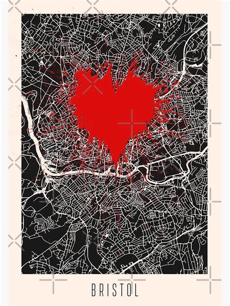 "Banksy | I Love Bristol Street Art Style Defaced Street Map" Poster ...