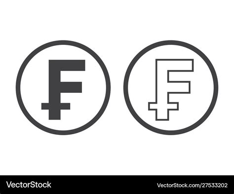 Swiss franc currency symbol switzerland sign Vector Image