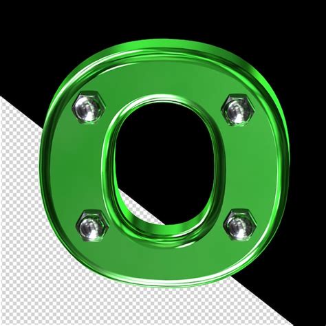 Premium PSD | Green symbol with bolts letter o