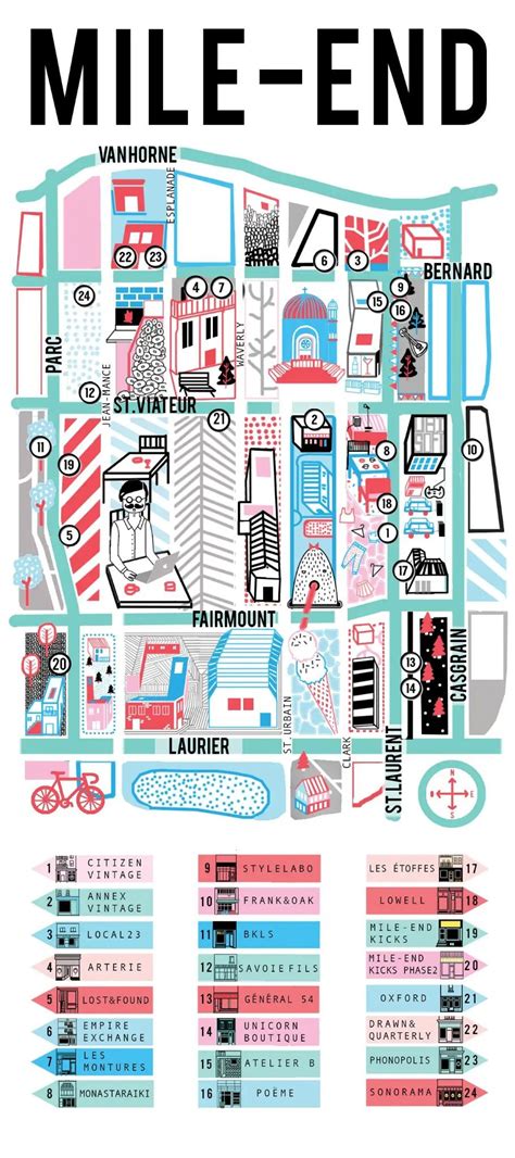 Mile-End Shopping Map | Mile end, Montreal, Map