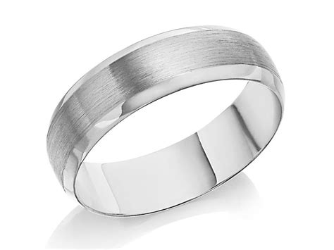 Palladium 500 Satin And Polished Wedding Ring - 6mm - R1213 | F.Hinds ...