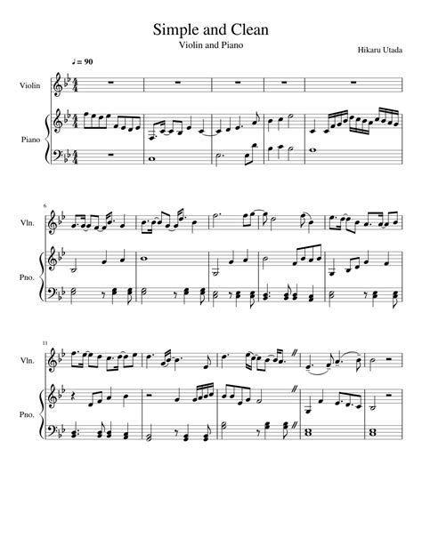 Simple and Clean - Kingdom Hearts Sheet music for Piano, Violin (Solo ...