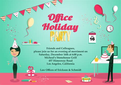 Office, Vector, Party Eps Vector Office Party Vector Invitation Template - Designious