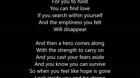 Mariah Carey - Hero - Lyrics Scrolling - YouTube