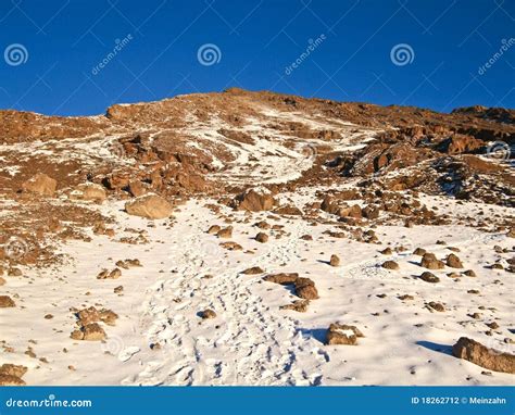 Mount Kilimanjaro in snow stock photo. Image of arusha - 18262712