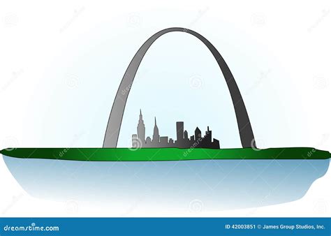 St Louis Arch stock vector. Image of vector, water, river - 42003851