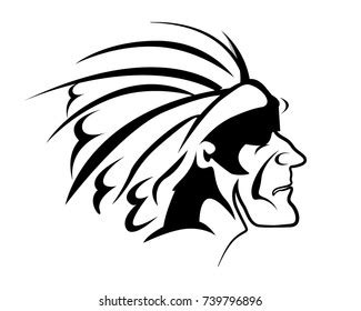 Retro Indian Tribe Head Logo Blue Stock Vector (Royalty Free) 739643770 | Shutterstock