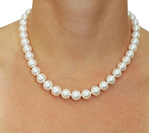 10-11mm White Freshwater Pearl Necklace- AAAA Quality