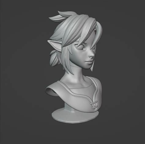 LINK BUST FROM ZELDA BOTW 3D model 3D printable | CGTrader