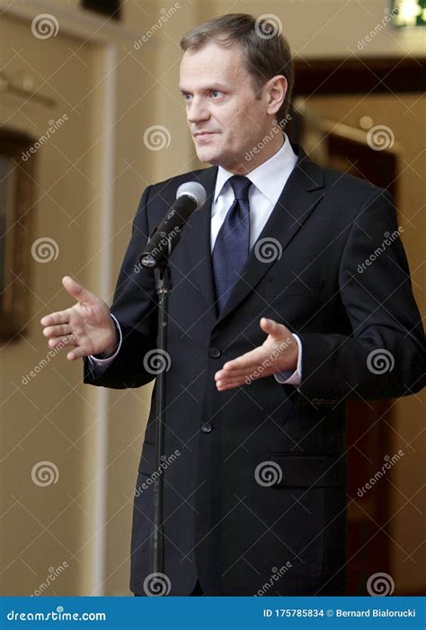 Warsaw, Masovia / Poland - 2007/11/27: Donald Tusk, Prime Minister of ...