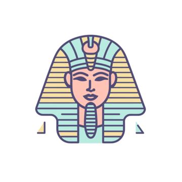 Pharaoh Icon In A Line With Egyptian Face Vector, Egypt, Lineal Icon, Flat Icon PNG and Vector ...