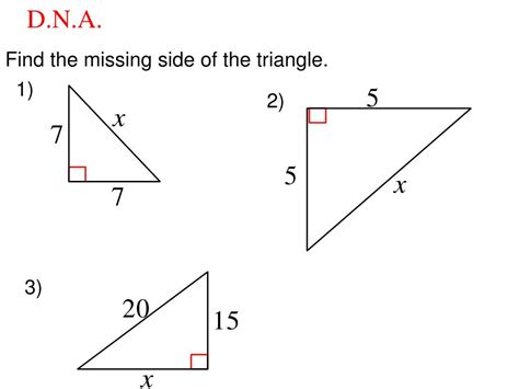 PPT - Find the missing side of the triangle. PowerPoint Presentation, free download - ID:5717200