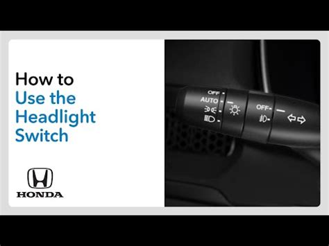 How to Use the Headlight Switch - YouTube