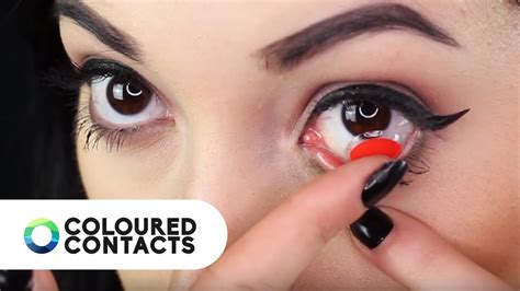 How To Put In Coloured Contacts | Using Lenses For Beginners with Lady Paradoxx - YouTube