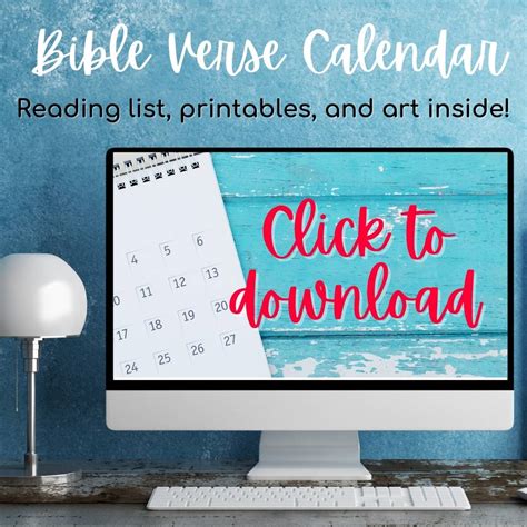 Monthly Bible Verse Calendar- Daily Verse Reading, Printables and ...