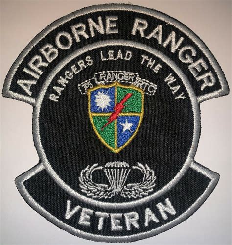 US ARMY 75TH RANGER REGIMENT AIRBORNE VETERAN PATCH GLUE ON NEW (A70) | Us army rangers ...