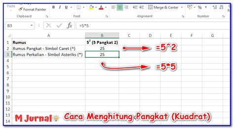 Rumus Kuadrat dan Akar Pangkat Berapapun Pada Excel - M Jurnal