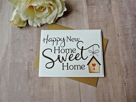 Happy New Home Sweet Home New Home Card Welcome Home Card