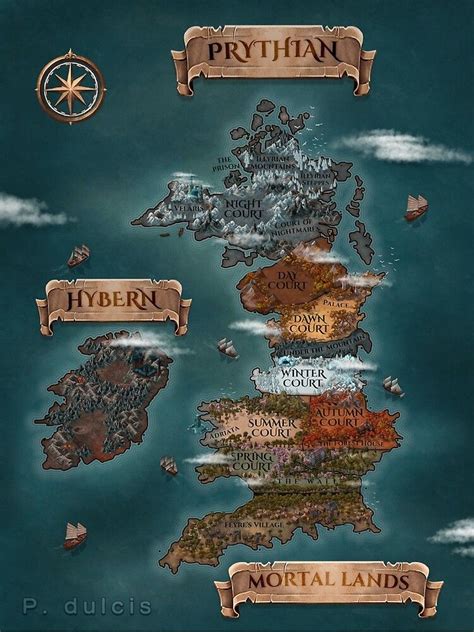 "Prythian Map (ACOTAR)" Art Print for Sale by P-dulcis | Sarah j maas ...