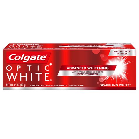 Colgate Optic White Whitening Toothpaste, Sparkling White, 3.5 ounce - Walmart.com