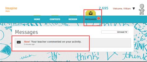 Viewing messages and stars from your teacher (Imagine Math 3+ students ...