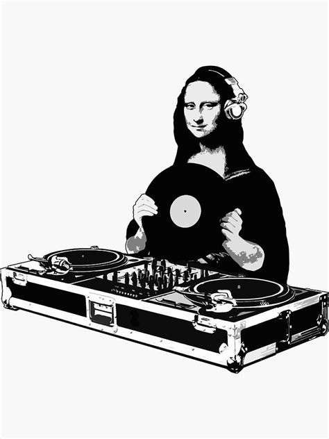 "DJ Mona Lisa" Sticker by robotface | Redbubble Mona Lisa, Bd Pop Art, Hip Hop Artwork, Dj Logo ...