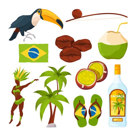 Vector collection of different brazilian symbols By ONYX | TheHungryJPEG