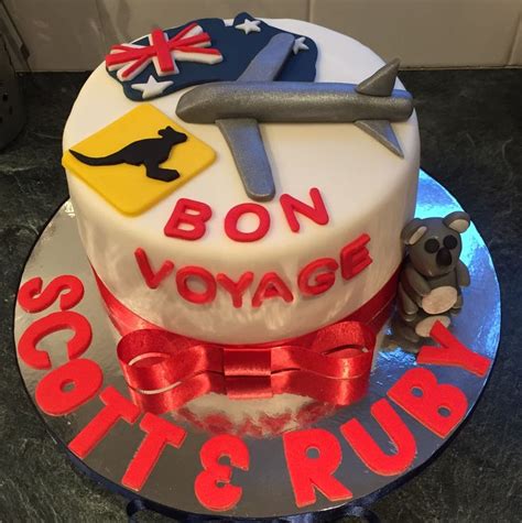 Bon Voyage Cake - off to Australia | Bon voyage cake, Cake, Cake designs